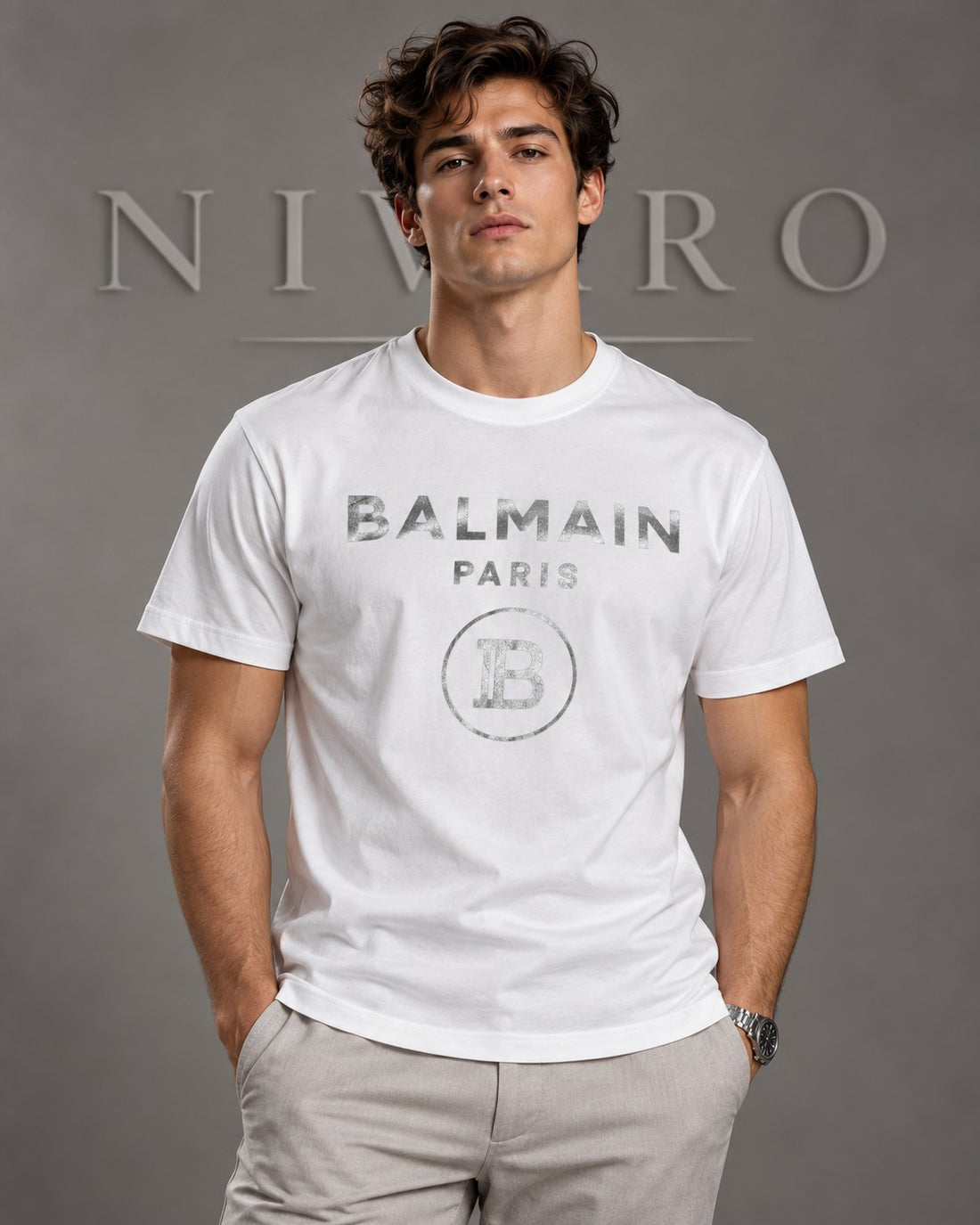 Remera Balmain Silver Paris