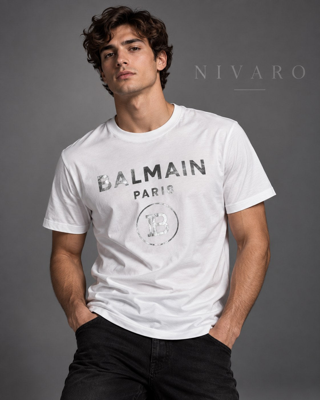 Remera Balmain Silver Paris