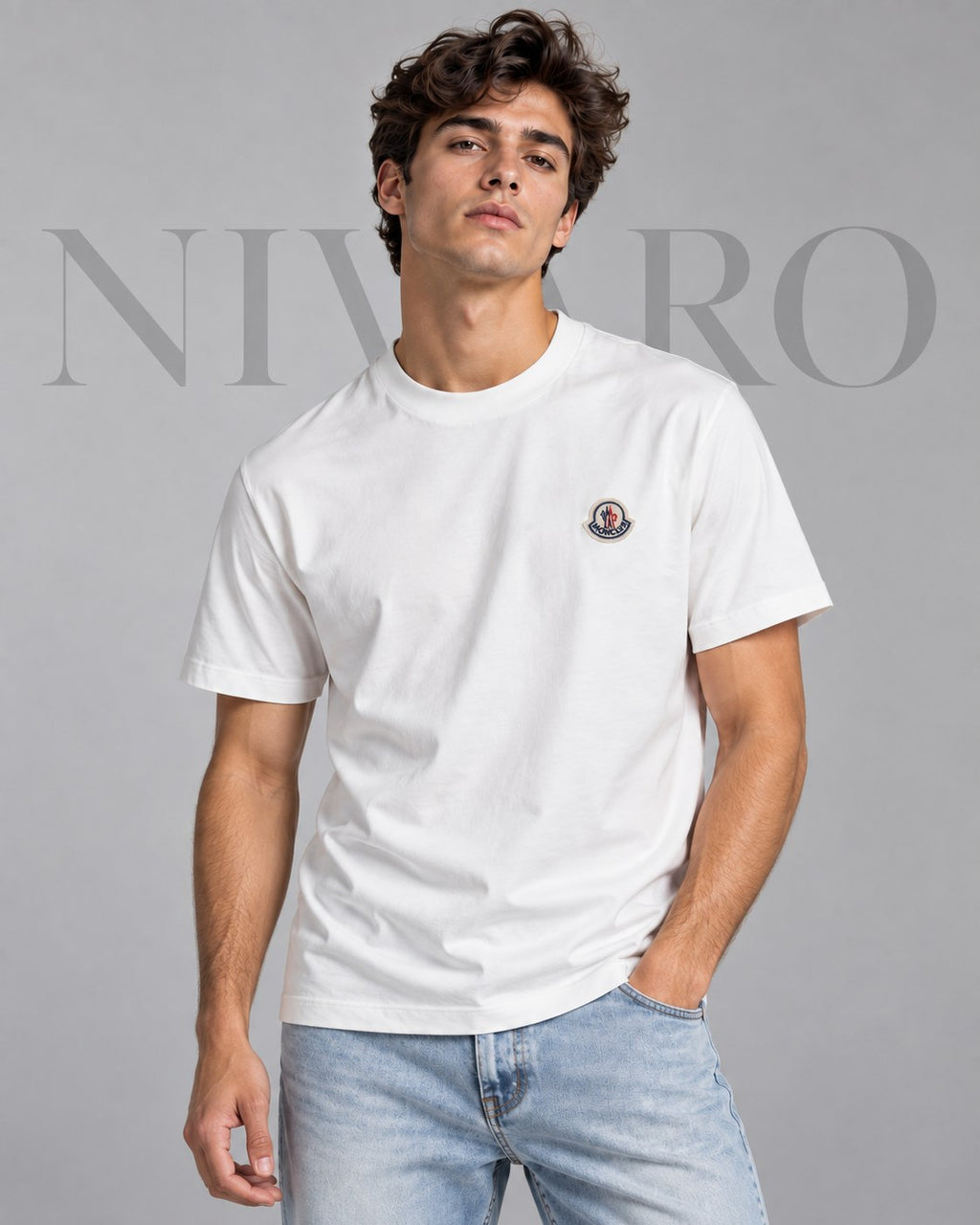 Remera Moncler White Patch
