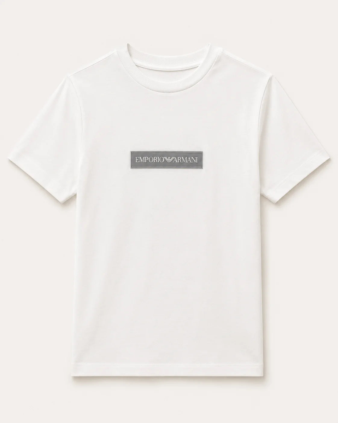 Remera blanca Emporio Armani con aplique frontal